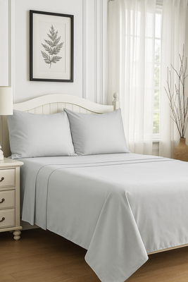 Set De Sábanas King Gris Claro