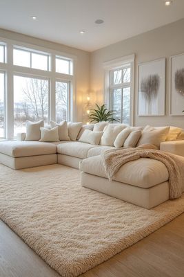 Alfombra Peluda Shaggy Beige 200x220 Clems