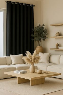 Imagen 2 del producto Pack 2 Cortina Tradicional 100% Blackout Negro