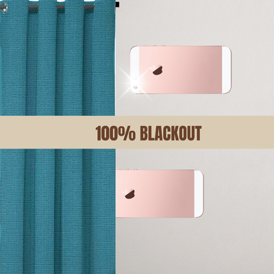 Imagen 2 del producto Pack 2 Cortina Jacquard Tradicional 140x225cm Turquesa