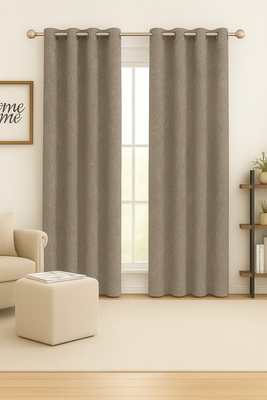 Imagen 2 del producto Cortina Blackout Flores Café Claro 135x225