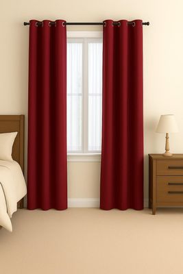 Pack 2 Cortina Tradicional 100% Blackout Rojo