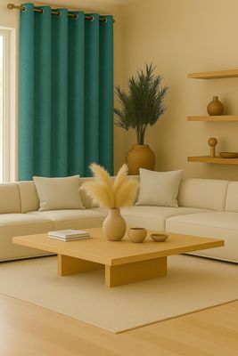 Imagen 2 del producto Pack 2 Cortina Tradicional 100% Blackout Geometrica Turquesa