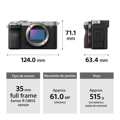 Imagen 2 del producto Cámara Profesional Compacta Full Frame Mirrorless ILCE-7CR Plateada
