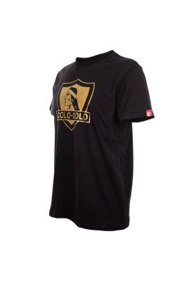 Imagen 2 del producto Polera Colo Colo Urbano Negra Escudo Dorado