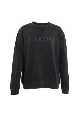 Polerón Crew Men Black Logo Black