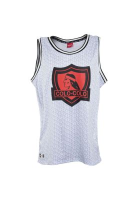 Polera Colo Colo Urbano tank «Escudo Rojo» Blanca