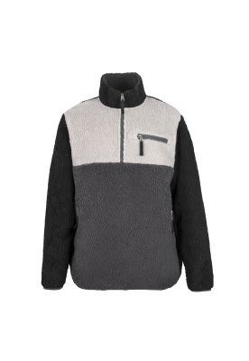 Sherpa Men Half Zip Black Grey White