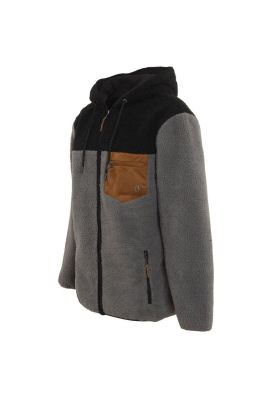 Imagen 2 del producto Poleron Men Sherpa Full Zipper Grey Black Brown