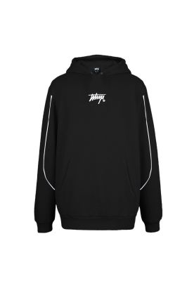 Polerón Whatup Hombre Hoodie Black Tiny Logo White