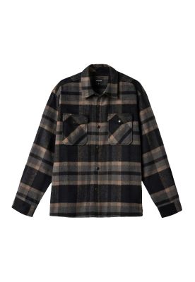 Camisa Brixton Selden Soft Brushed Flannel Overshirt Black Charcoal