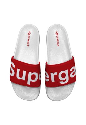 Sandalia 1908 Slides Polysoft White Red Superga