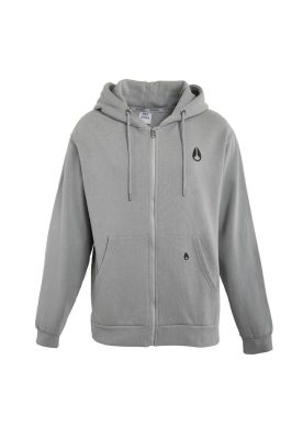 Poleron Men Full Zipper Light Grey Double Logo