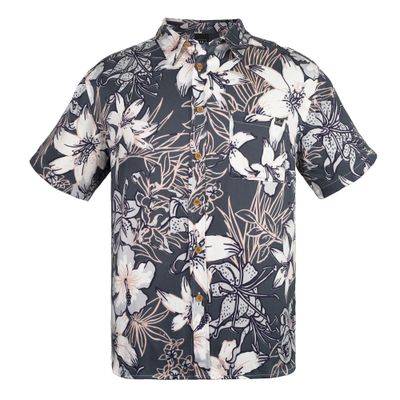 Imagen 1 del producto Camisa Niño Reef Flores Blancas Gris Oscuro