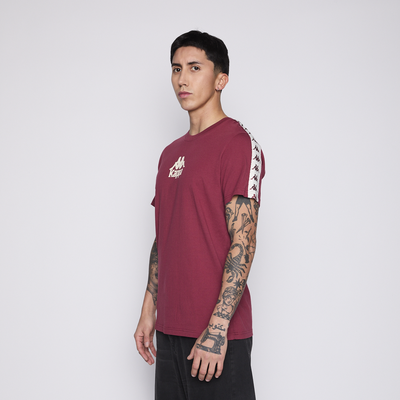 Imagen 2 del producto Polera Kappa Men Banda Burgundy Logo Front White