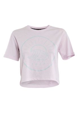 Polera Kids Crop Top Pink Wave