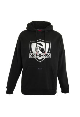 Poleron Colo Colo Urbano ""Escudo"" Negro y Gris