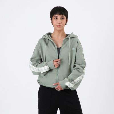 Imagen 1 del producto Polerón Kappa Men Full Zipper Green Banda White