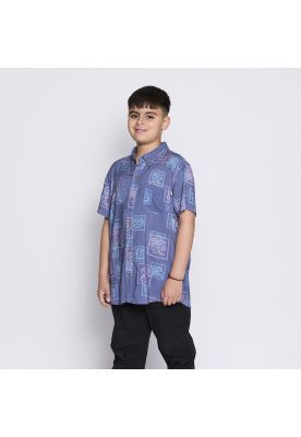 Camisa Reef Kids Azul Figuras