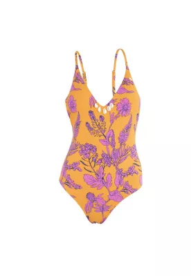 Traje de Baño 11 Mostaza Floral Reef