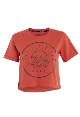 Polera Kids Crop Top Red Wave