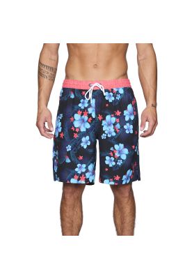 Traje de Baño Reef Men Black Red Flowers