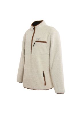 Imagen 2 del producto Poleron Men Sherpa Half Zip Beige Brown