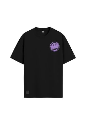 Polera WhatUp Oversize Black Round Purple