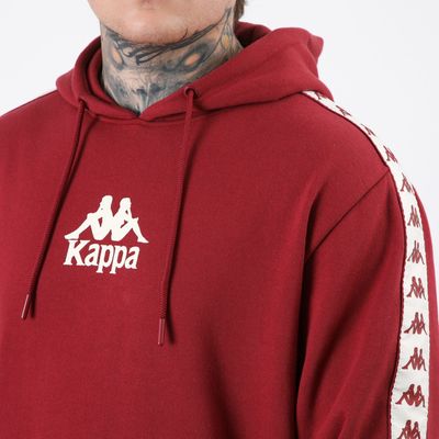 Imagen 2 del producto Polerón Kappa Men Hoodie Banda Burgundy Omini White