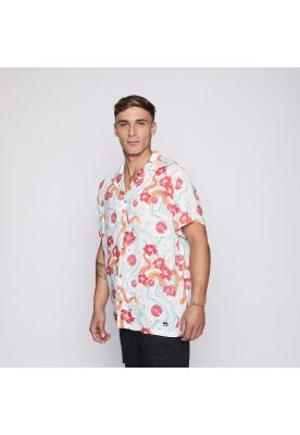 Imagen 2 del producto Camisa Reef Men Blanca Dragones Rojos y Flores
