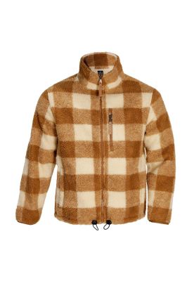 Sherpa Women Full Zipper Brown Beige