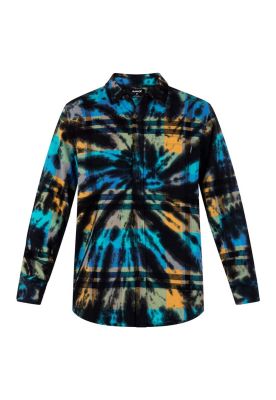 Camisa Portland Tiedye Aqua Black
