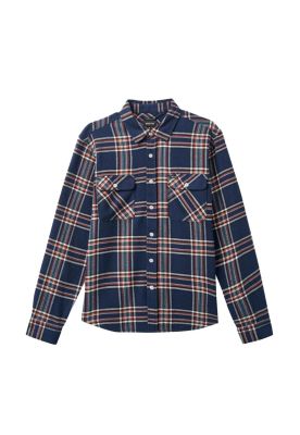 Camisa Bowery Washed Navy Off White Terracotta