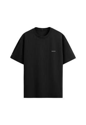 Polera Whatup Hombre Basic Black Tiny Logo White