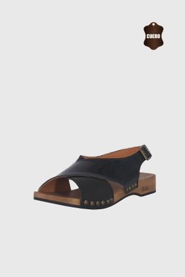 Sandalia Madera Cachi Negro Alquimia