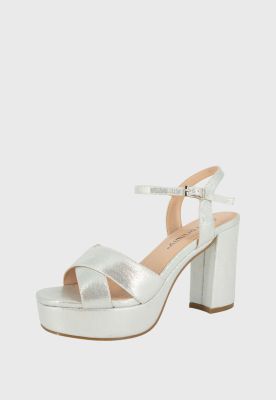 Sandalia de Vestir Lister Plateado Alquimia