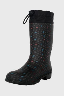 Bota de Agua con Polar Biela Gotas Negro Alquimia