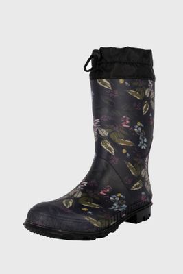 Bota de Agua con Polar Biela Flores Negro Alquimia