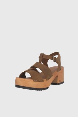 Sandalia Plataforma Madera Lily Caramelo Alquimia