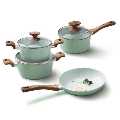 Bateria Ceramica 7 Piezas Granito Menta Ilko