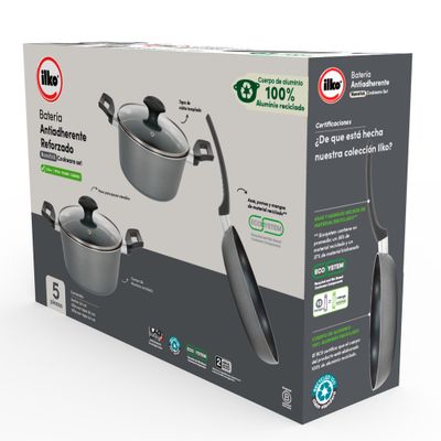 Bateria Cocina Ilko 5 Piezas Aluminio Reciclado Everyday