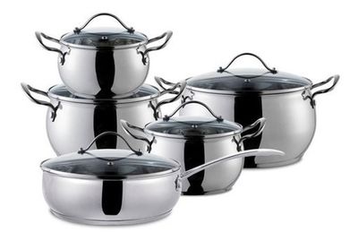 Imagen 1 del producto Bateria De Cocina 10 Pzs Acero Inoxidable Apple Ilko