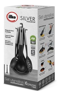 Imagen 2 del producto Set 6 Utensilios Con Base Silver Industrial Ilko