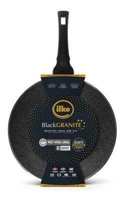 Wok 28 Cm Antiadherente Granito Black Granite Ilko
