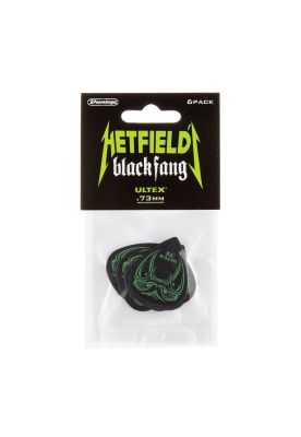 Pack 6 uñetas Dunlop Black Fang Hetfield 73mm negras