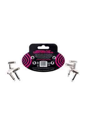 Imagen 2 del producto Pack 3 Cable Patch Ernie Ball Flat Ribbon P06384 7 CM White