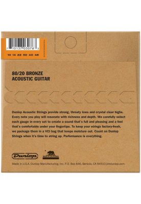 Imagen 2 del producto Set de Cuerdas guitarra acústica Metal Dunlop DAB1048