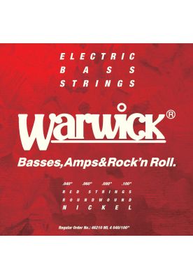 Set de 4 cuerdas para bajo Warwick 46210 ML RED 040-100