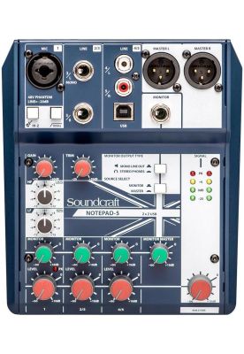 Mixer análogo Soundcraft USB NOTEPAD-5