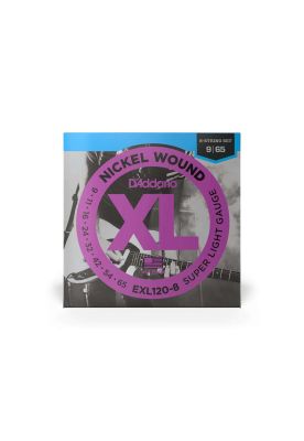 Cuerdas guitarra eléctrica 8 Cuerdas Daddario 09-65 EXL120-8